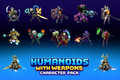 20 Animated Pixel Art RPG Character Pack - Humanoids with Weapons