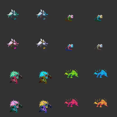 50 Animated Pixel Art RPG Character Pack - Beasts