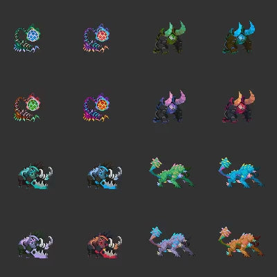 50 Animated Pixel Art RPG Character Pack - Beasts