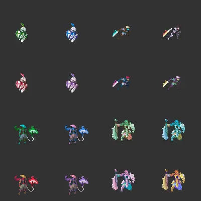 40 Animated Pixel Art RPG Character Pack - Battle Heroes