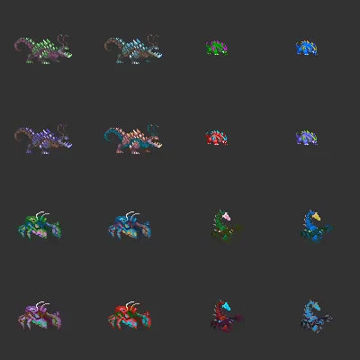 50 Animated Pixel Art RPG Character Pack - Beasts