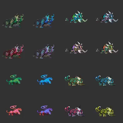50 Animated Pixel Art RPG Character Pack - Beasts