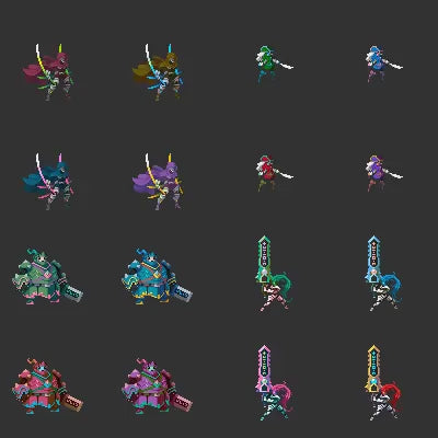 40 Animated Pixel Art RPG Character Pack - Battle Heroes