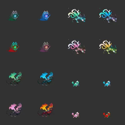 50 Animated Pixel Art RPG Character Pack - Beasts