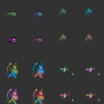 50 Animated Pixel Art RPG Character Pack - Beasts