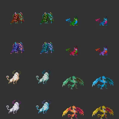 50 Animated Pixel Art RPG Character Pack - Beasts