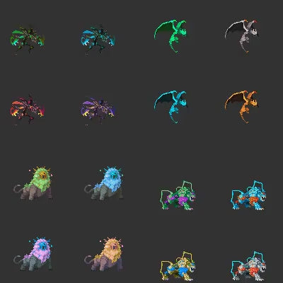 50 Animated Pixel Art RPG Character Pack - Beasts